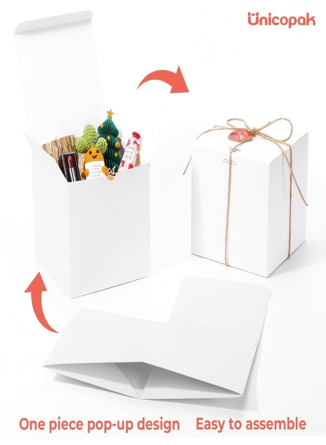 UnicoPak 10 Pack 7x7x7 Gift Boxes Bulk White Large Gift Boxes, Ideal for Birthday Gifts Christmas Gifts Party Favors Homemade and Business - Image 3